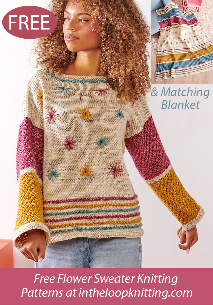 Free Spring Style Embroidered Pullover Knitting Pattern