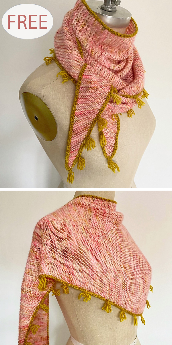 Free Knitting Pattern for Tasseled Shawl