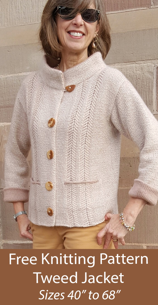 Free Cardigan Knitting Pattern Tweed Jacket