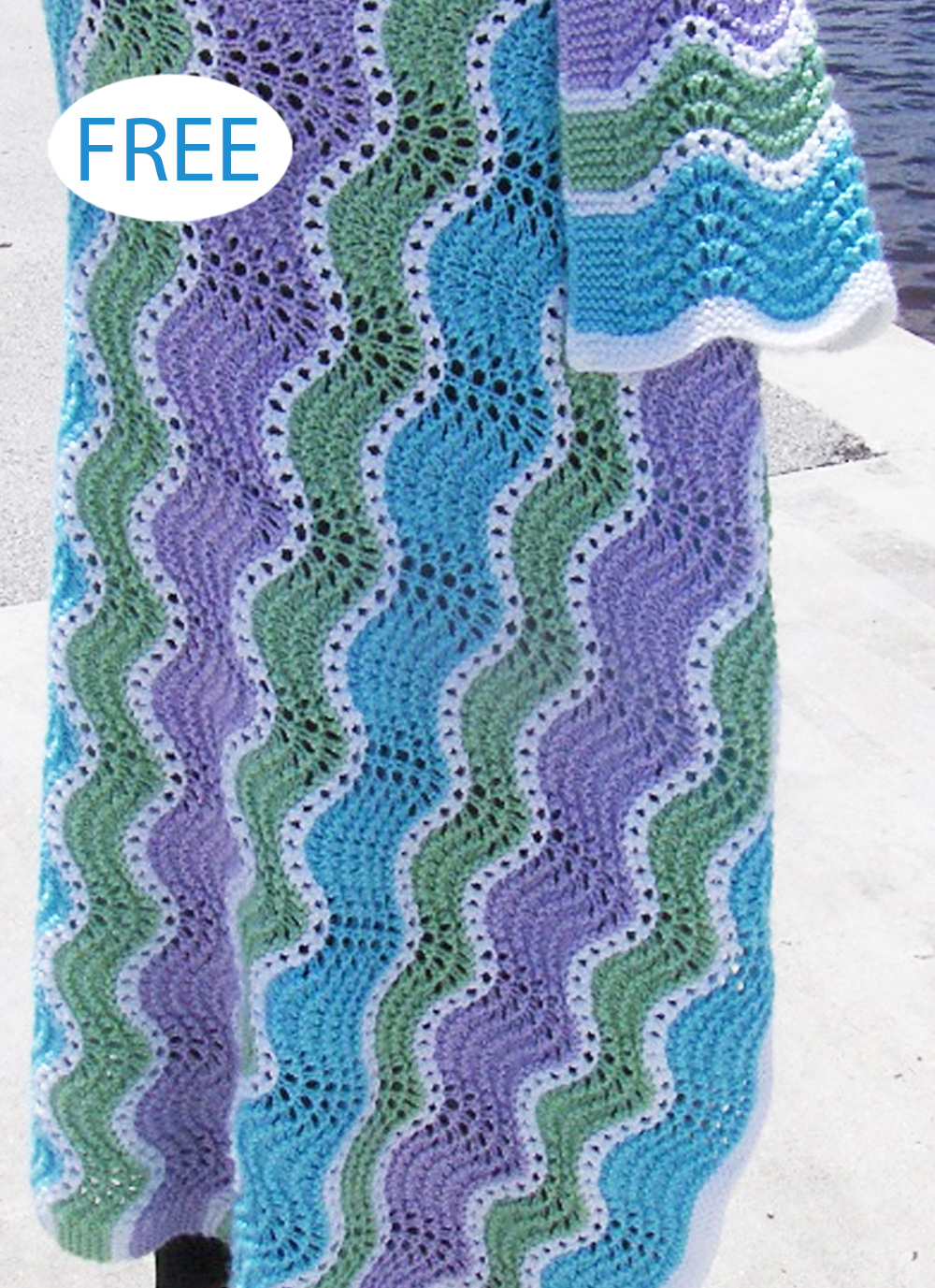 Free Springtime Wavy Blanket Knitting Pattern Easy One Row Throw