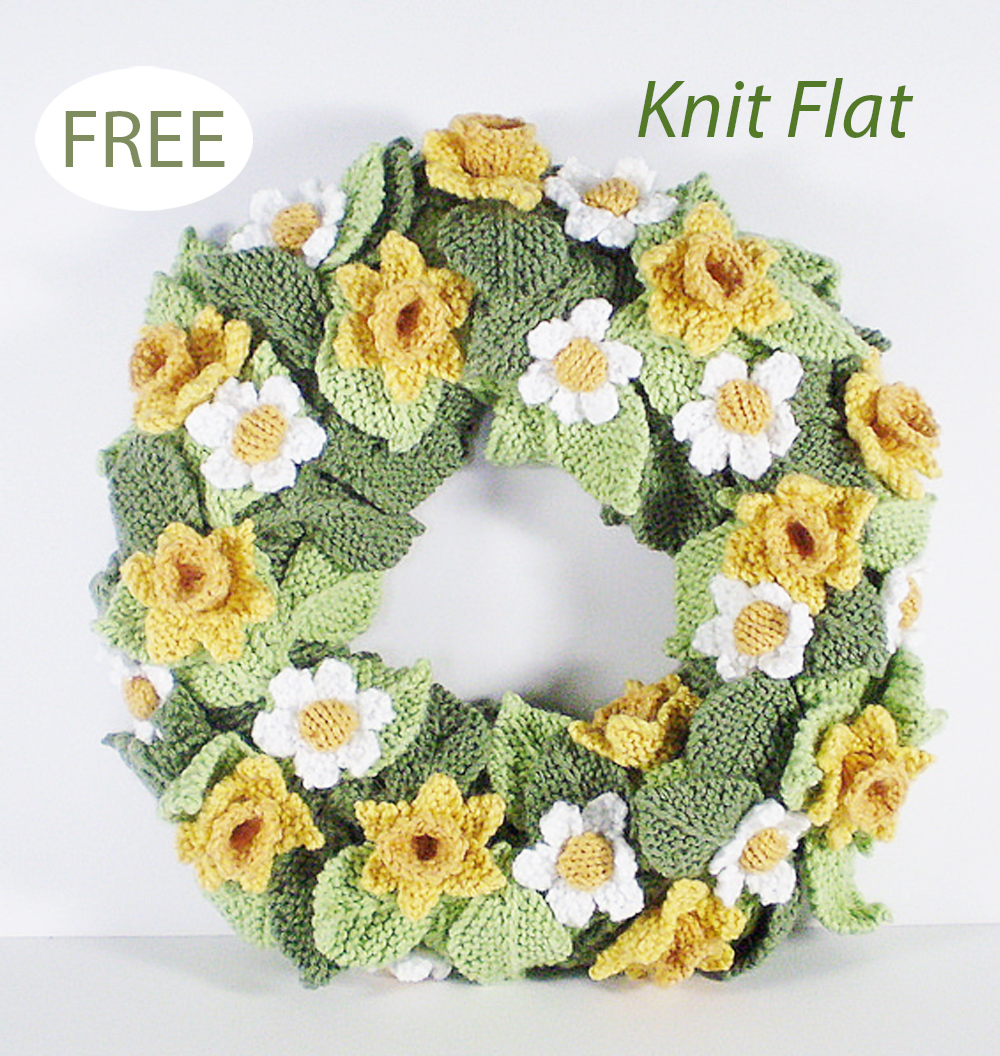 Free Knitting Pattern for Springtime Wreath
