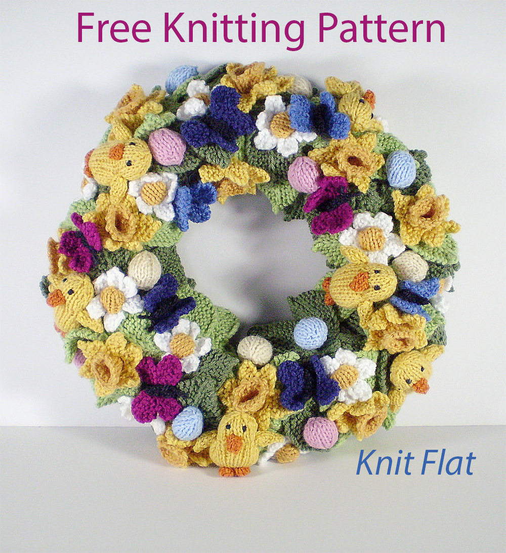 Free Knitting Pattern for Springtime Wreath