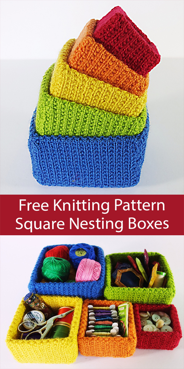 Free Knitting Pattern Square Nesting Boxes