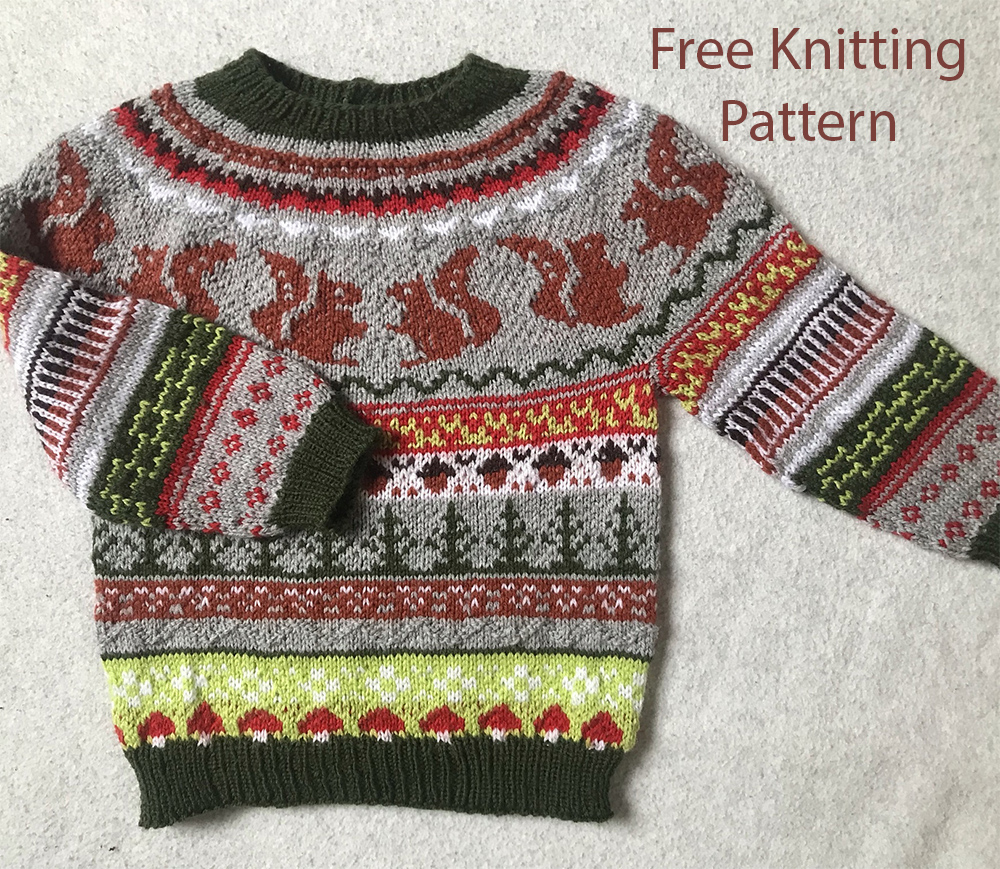 Free Knitting Pattern Squirrel in the Forest