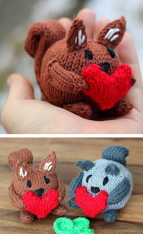 Knitting pattern for Love Squirrel