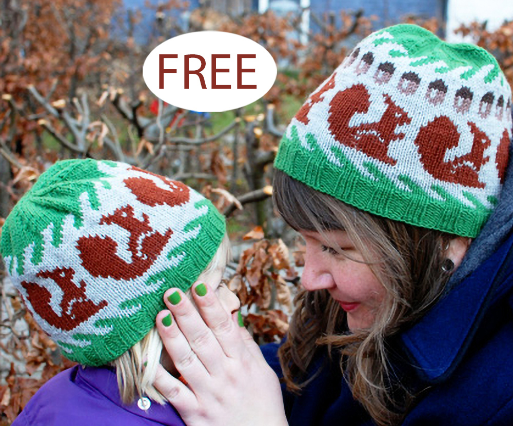 Free Squirrels Hat Knitting Pattern