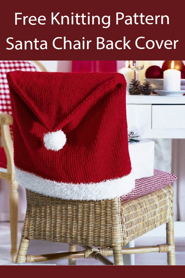 Free Christmas Knitting Pattern Santa Hat Chair Back Cover