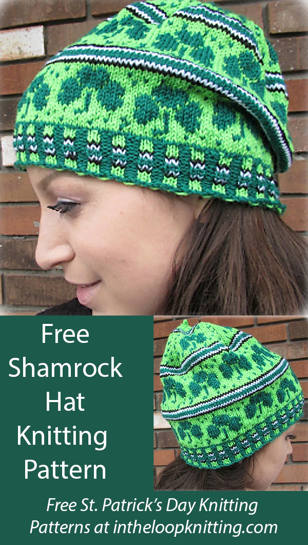 Free Shamrock Hat Knitting Pattern St. Pat's Hat