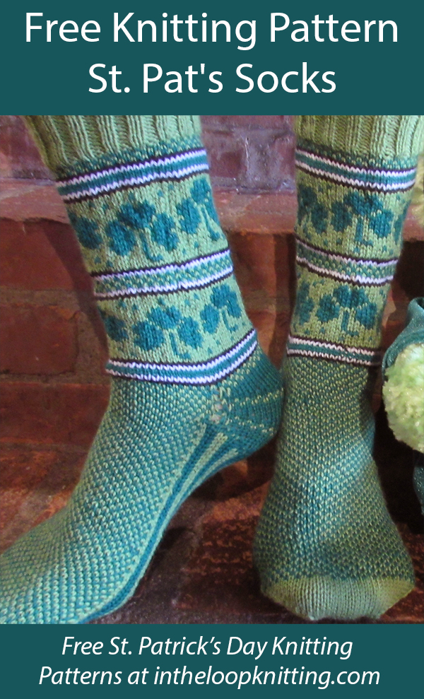 Free Shamrock Socks Knitting Pattern St. Pat's Socks