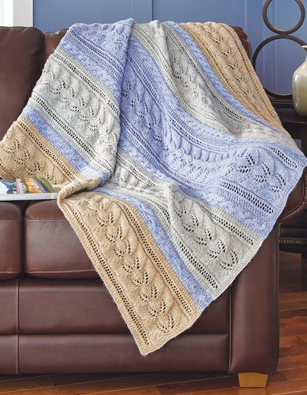 Staghorn Lace Throw Knitting Pattern