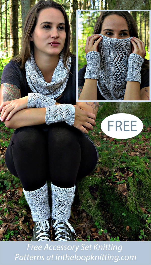 Stairway to Heaven Cowl, Cuffs, and Legwarmers Knitting Pattern Set
