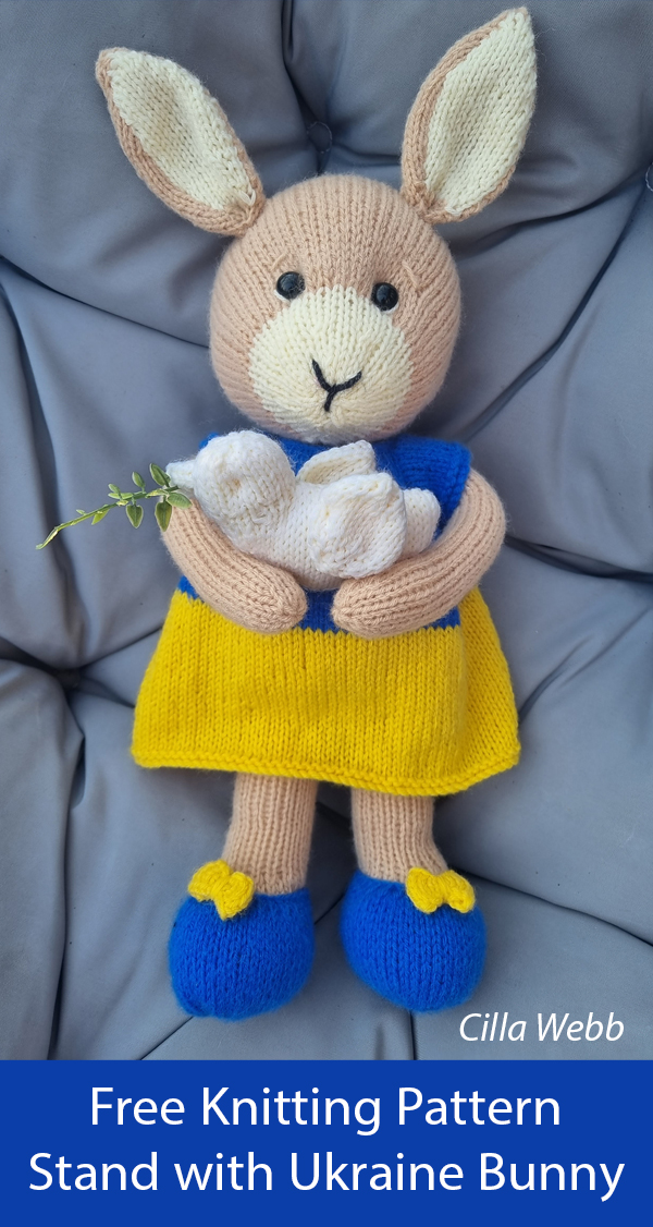 Stand with Ukraine Bunny Free Knitting Pattern Ukraine Support