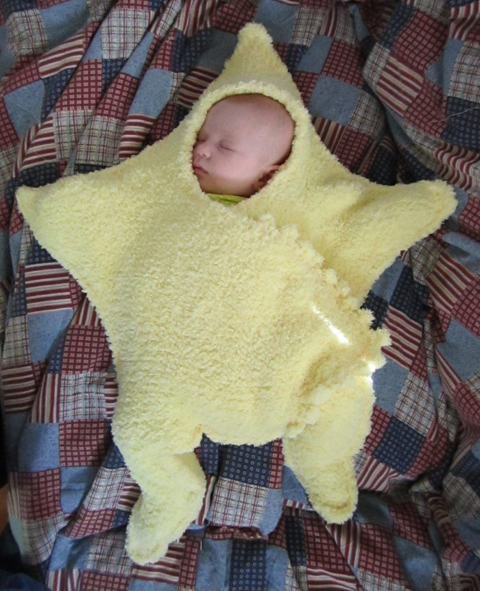 Free Knitting Pattern for Star Baby Bunting