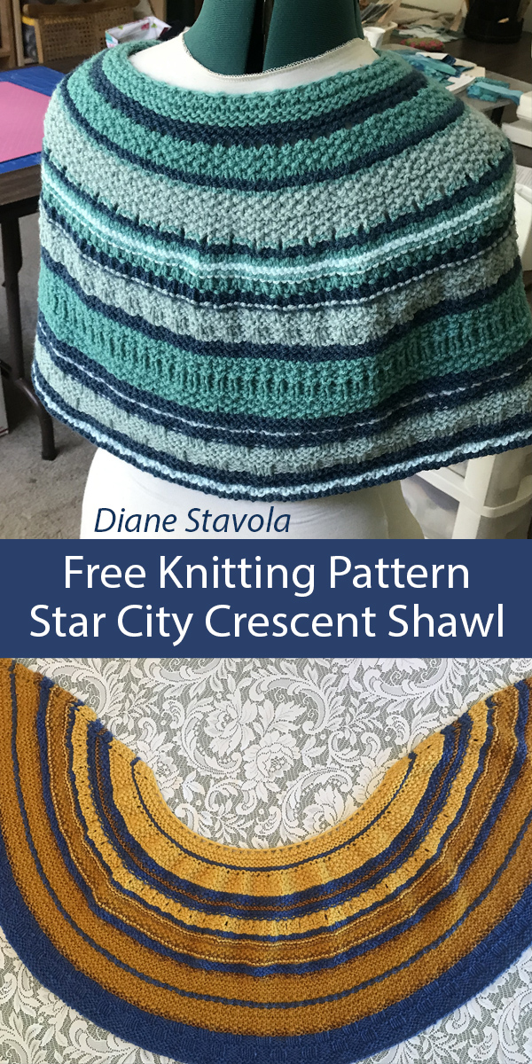 Star City Crescent Shawl Free Knitting Pattern