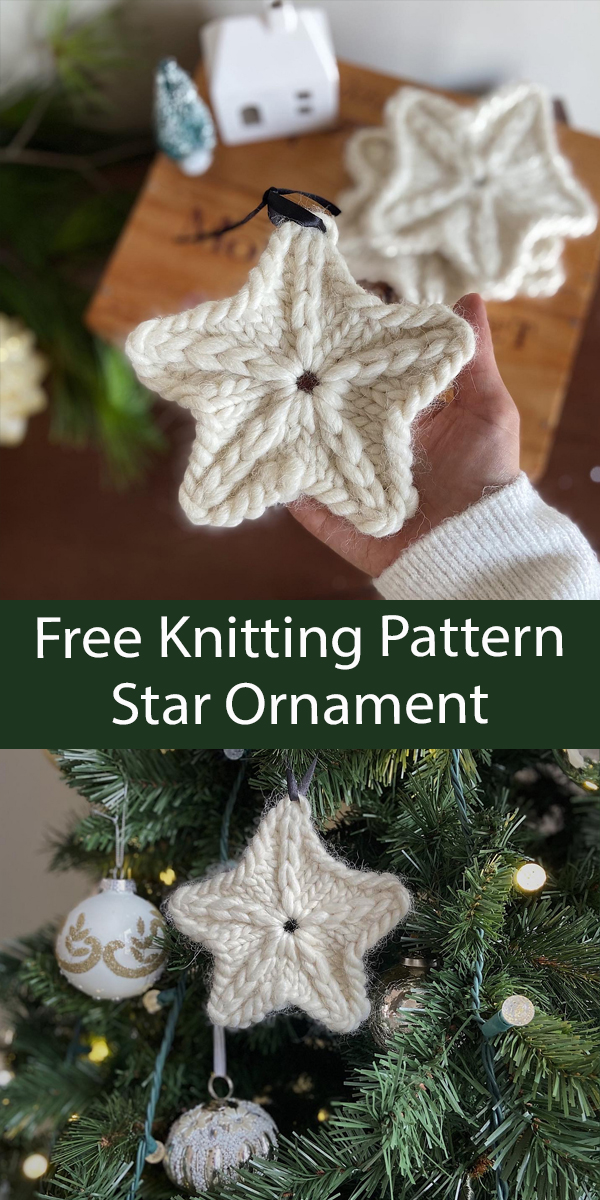 Free Knitting Christmas Tree Ornament Pattern Star Ornament