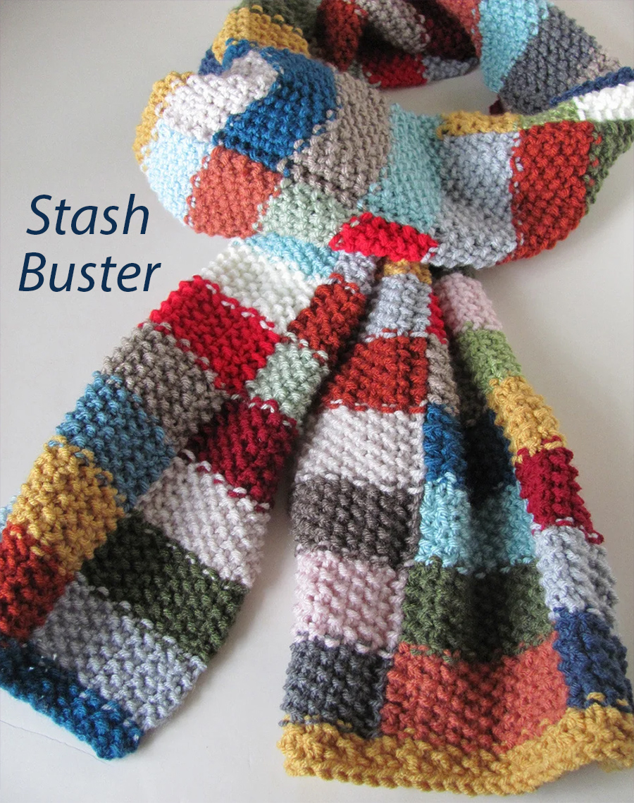 Stash Buster Patchwork Scarf Knitting Pattern