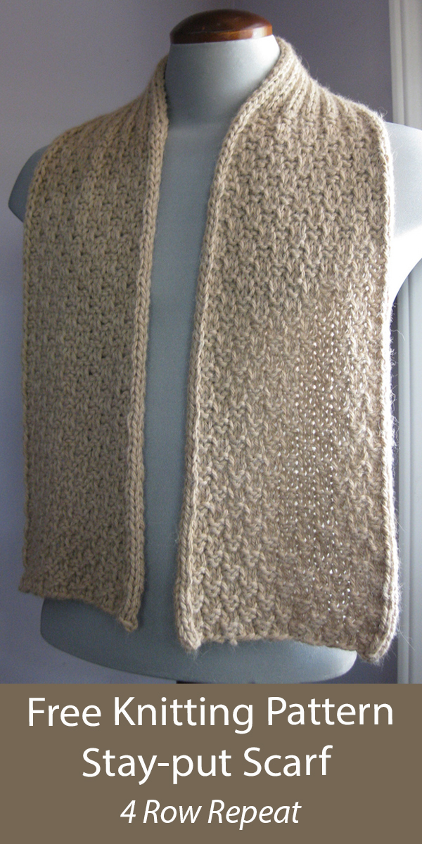Free Stay-put Scarf Knitting Pattern 