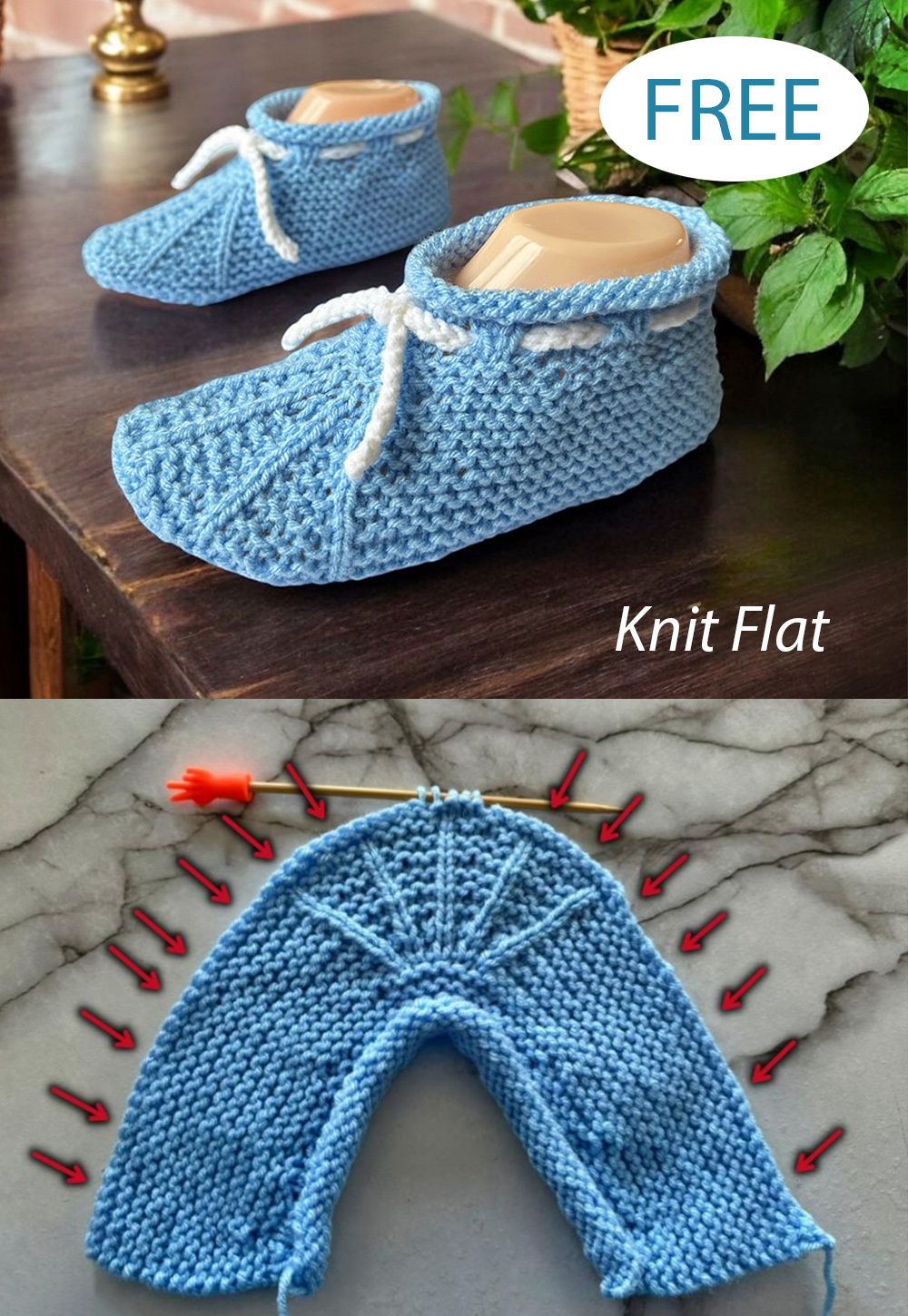 Free Stay Put Tie Up Slippers Knitting Pattern