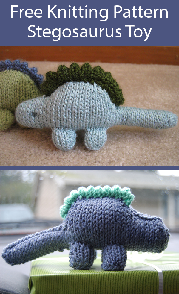Free Knitting Pattern for Stegosaurus Toy