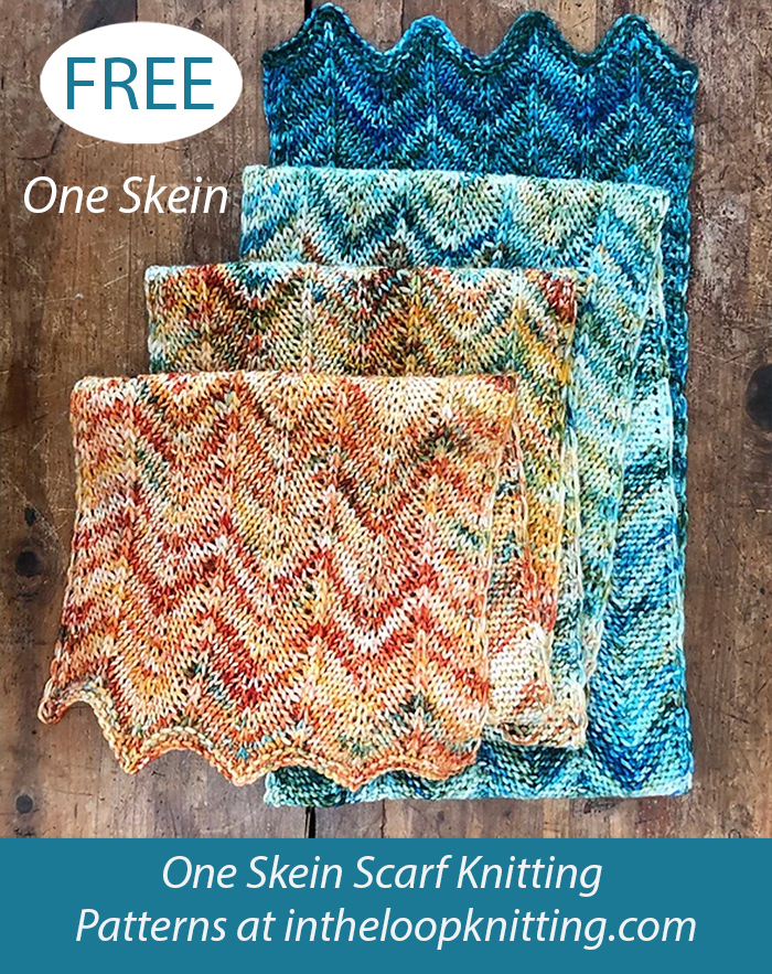 Free One Skein Step Right Up Scarf Knitting Pattern