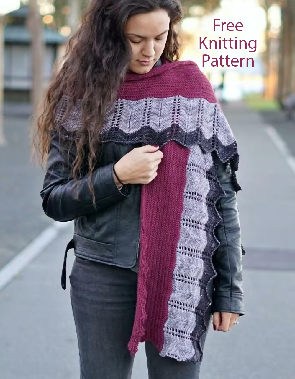 Free Herringbone Shawl Knitting Pattern
