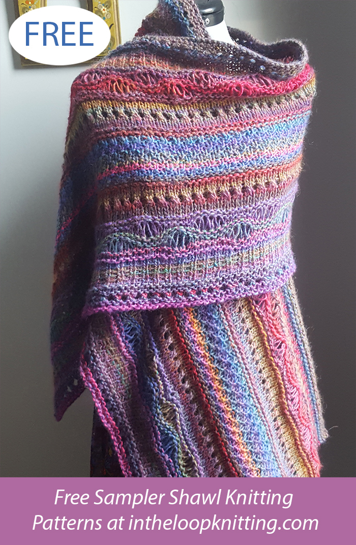 Free Knitting Pattern for Stitch Sampler Shawl