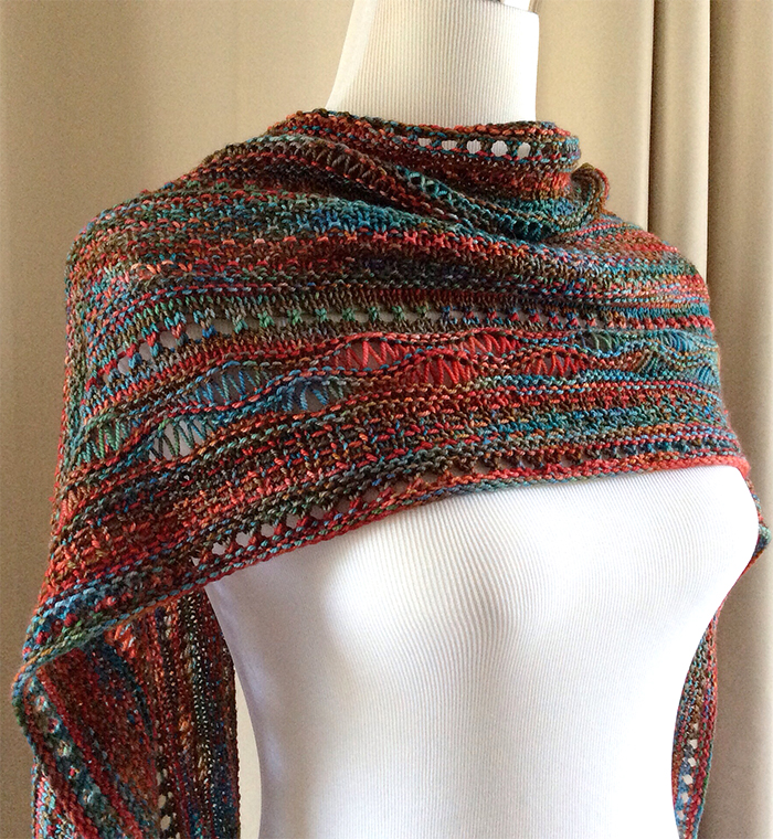 Free Knitting Pattern for Stitch Sampler Shawl