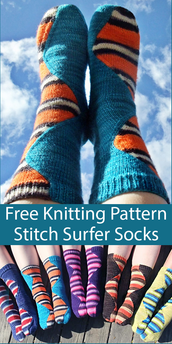 Free Knitting Pattern for Stitch Surfer Socks