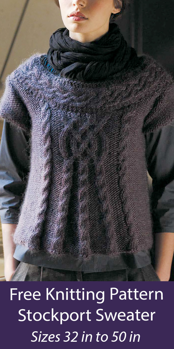 Free Knitting Pattern Cabled Stockport Sweater