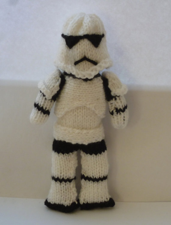 Knitting pattern for Storm Trooper doll toy and more star wars knitting patterns