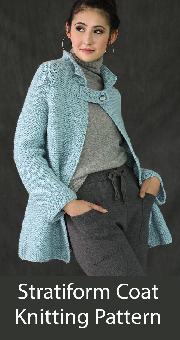 Stratiform Coat Cardigan Garter Stitch Knitting Pattern