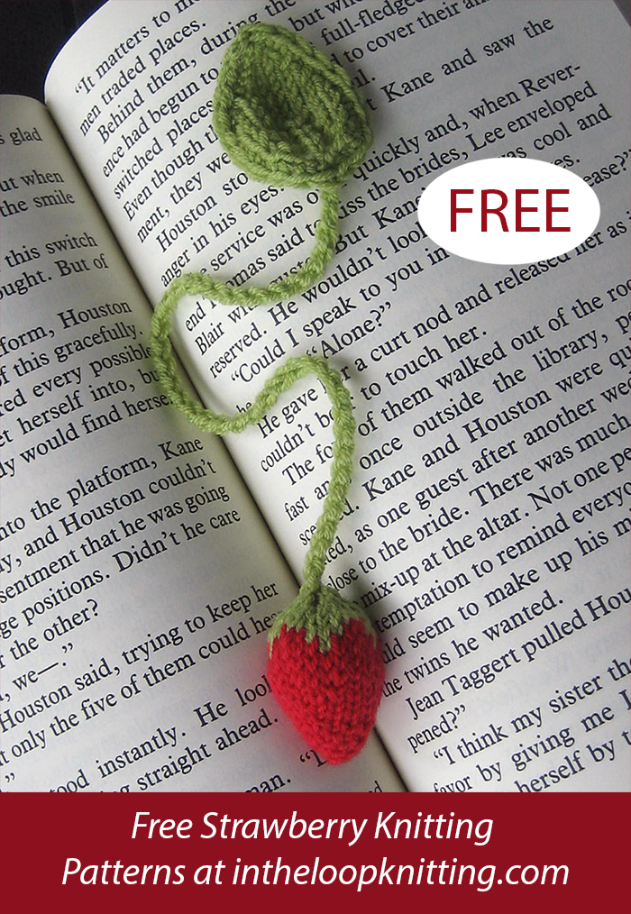 Free Strawberry Bookmark Knitting Pattern