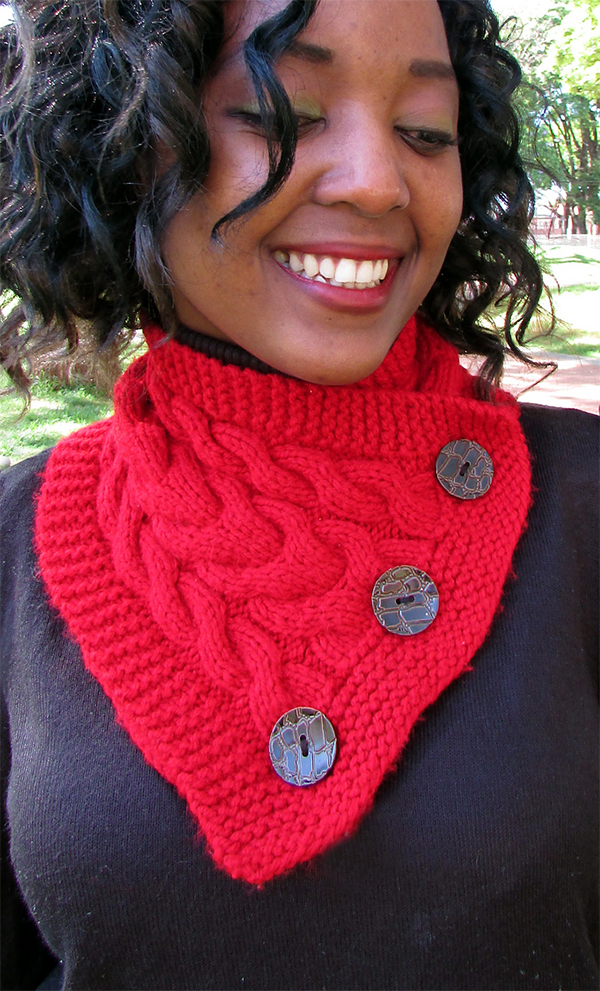Knitting Pattern for Cabled Neckwarmer