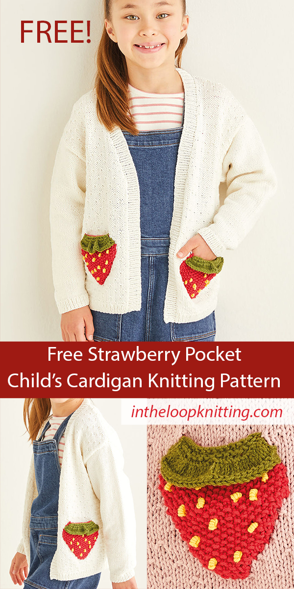 Free Girls Sweater Knitting Pattern Strawberry Cardigan Sirdar 2584
