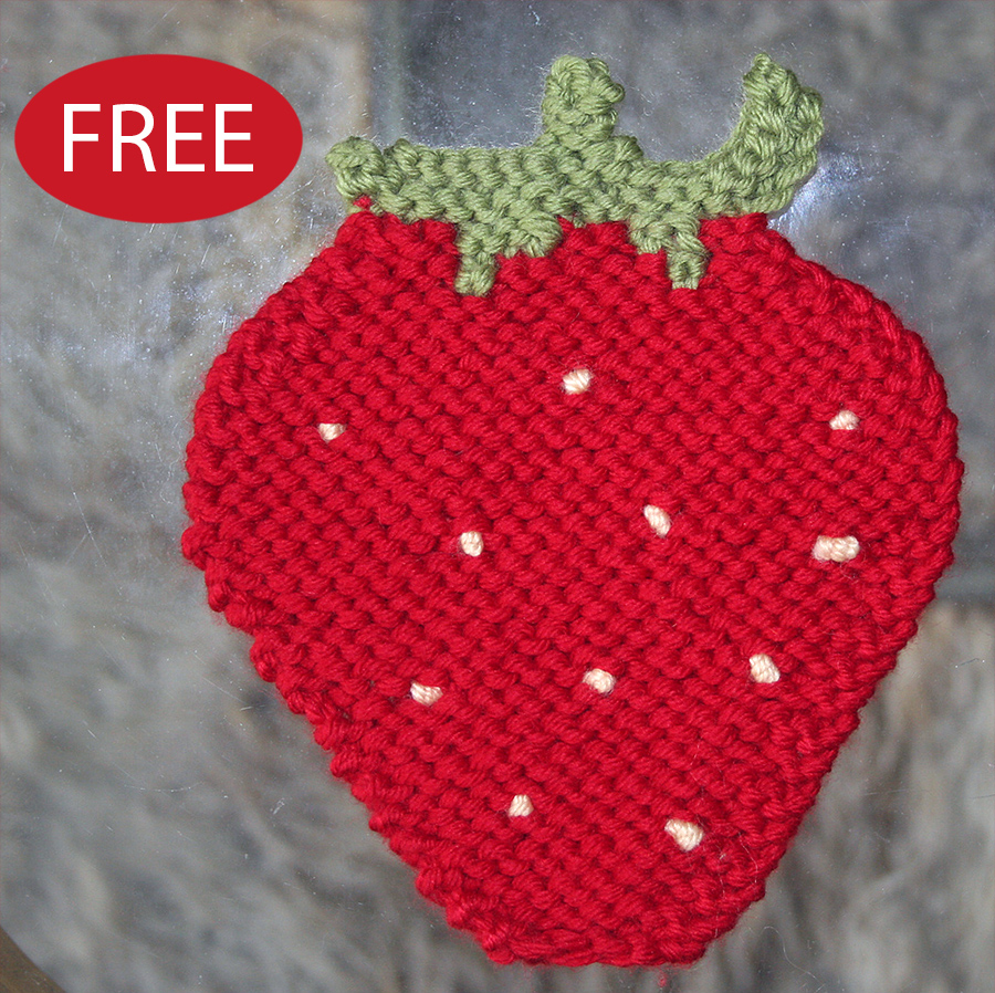 Free Strawberry Coaster Knitting Pattern