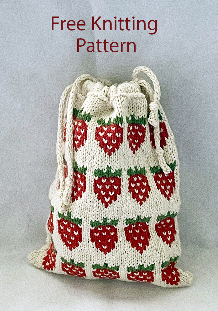 Free Strawberry Fields Pouch Knitting Pattern