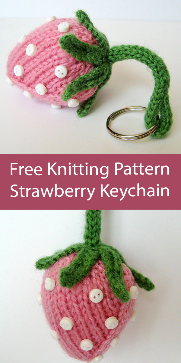 Strawberry Keyring Free Knitting Pattern