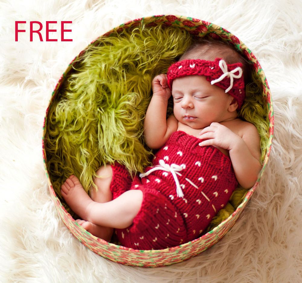 Free Baby Strawberry Shorts Set Knitting Pattern