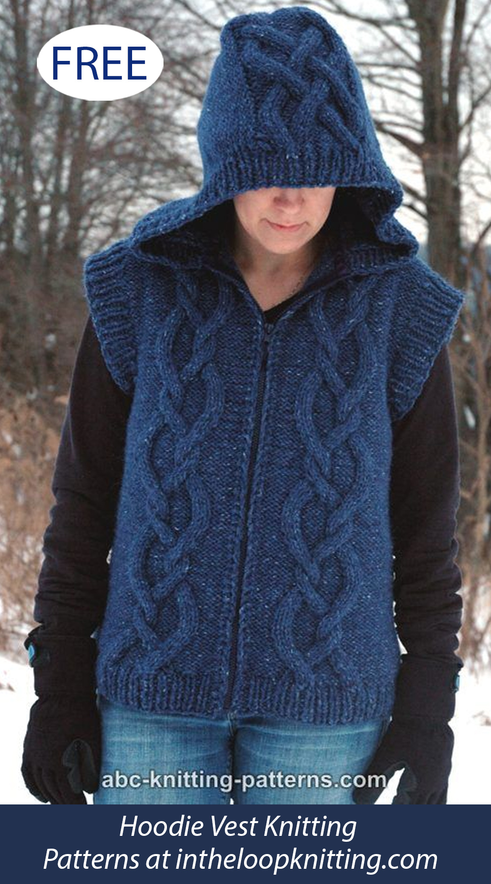 Free Street Chic Hooded Cable Vest Knitting Pattern