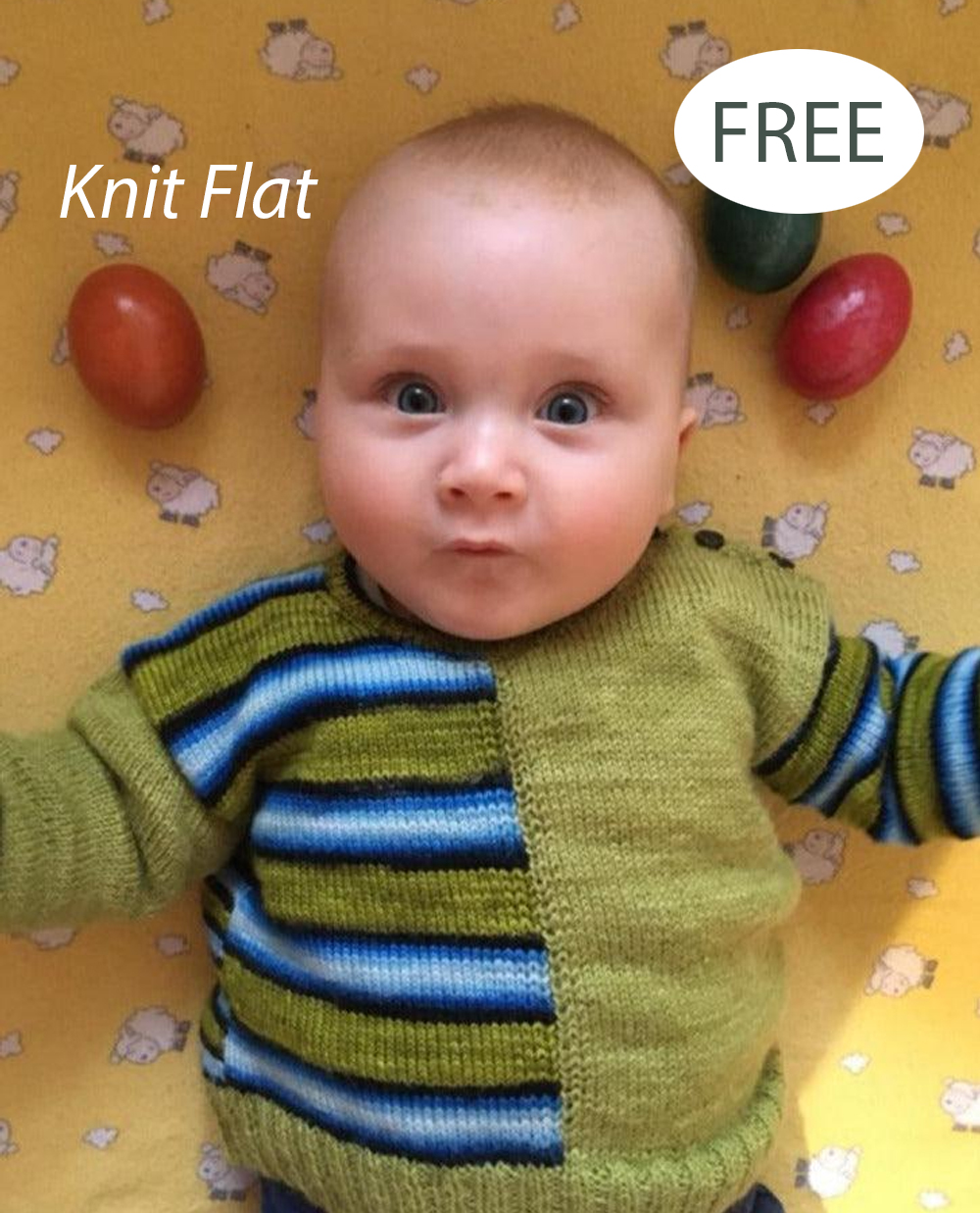 Stripe Stripe Baby Half and Half Knitting Pattern Set