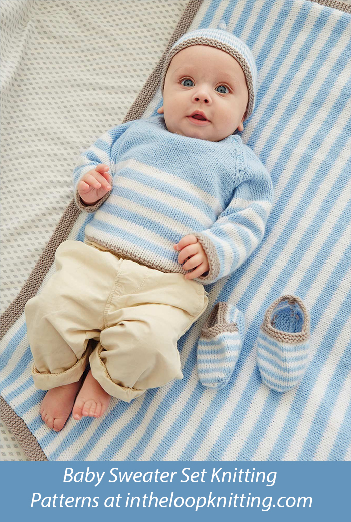 Free for a limited time Striped Baby Set Knitting Pattern