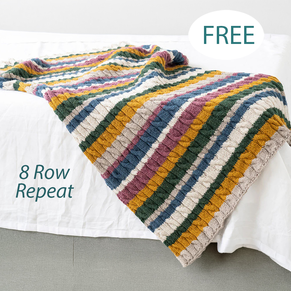 Free Stash Buster Cabled Afghan Knitting Pattern