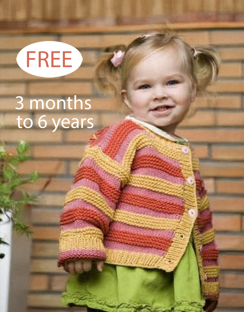 Free Baby Color Striped Cardi  Cardigan  Knitting Pattern Stash Buster