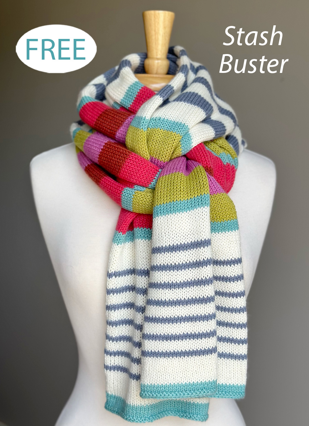 Free Striped Elements Scarf Knitting Pattern