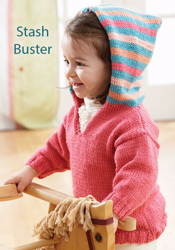 Free Baby Sweater Knitting Pattern Baby Striped Hoodie Jumper
