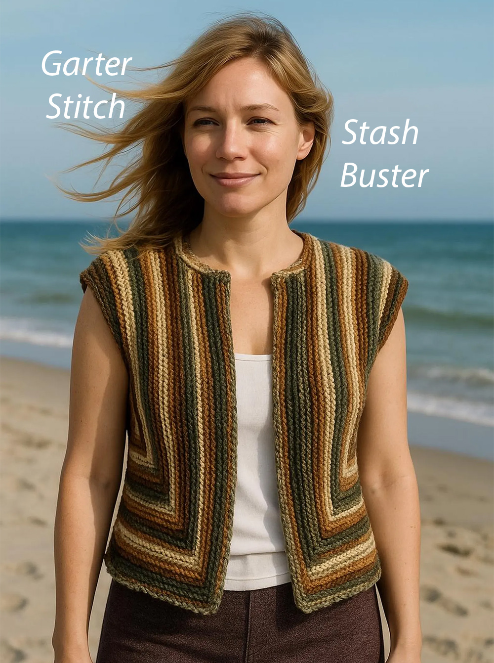 Striped Knit Vest  Knitting Pattern