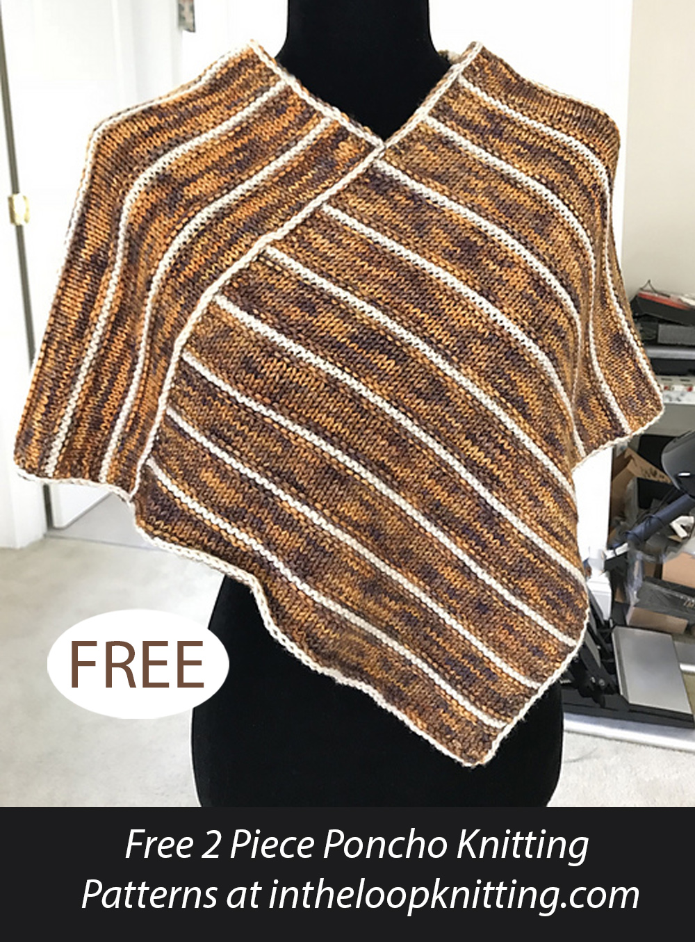 Free Striped Poncho Knitting Pattern