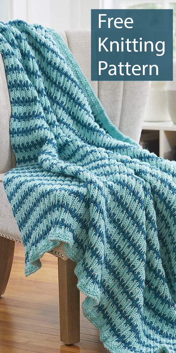 Free Blanket Knitting Pattern Striped Rib Throw
