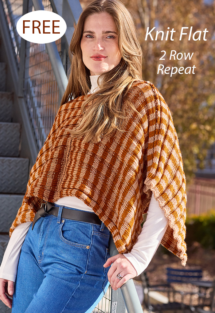 Free Striped Sideways Poncho Knitting Pattern