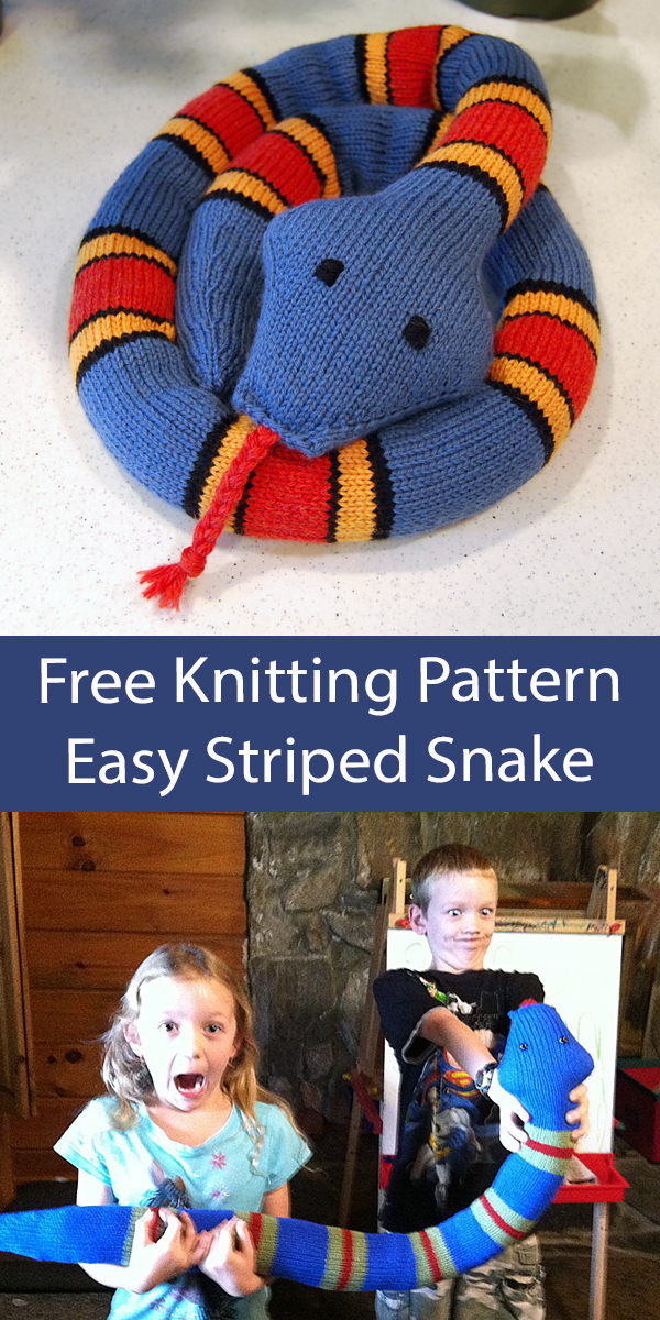 Free Striped Snake Knitting Pattern